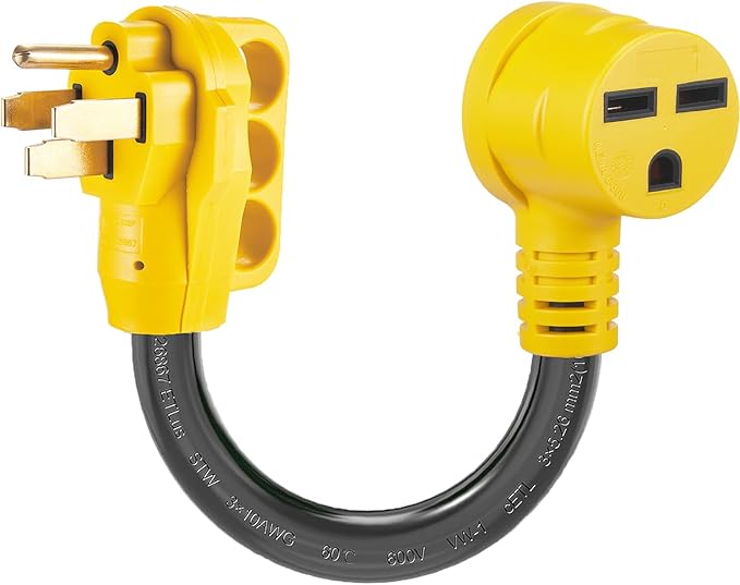 NEMA 14-50P to 6-30R Adapter Cord 50 Amp 4-Prong Generator RV Plug to 30 Amp 3-Prong Heating Devices Connector for Heater Compressor EV Charger STW 10AWG 240 Volt ETL Listed