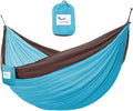 Vivere Double Parachute Camping Hammock Includes Stuff-Sack (Chocolate/Turquoise)