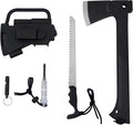 Camping Axe and Hatchet Multi-Tool – 14 Survival Outdoor Axe Includes Handsaw Fire Starter Sheath Fishing Kit &amp Whistle – Compact Tool for Camping Hiking &amp Bushcraft