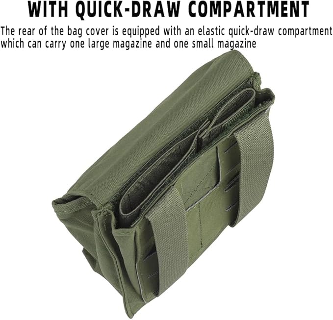 Tactical MOLLE 9MM/5.56 Mag PouchMultifunctional Groceries Pouch Military Utility Waist Bag Mobile Phone Fanny Pack for Vest Belt