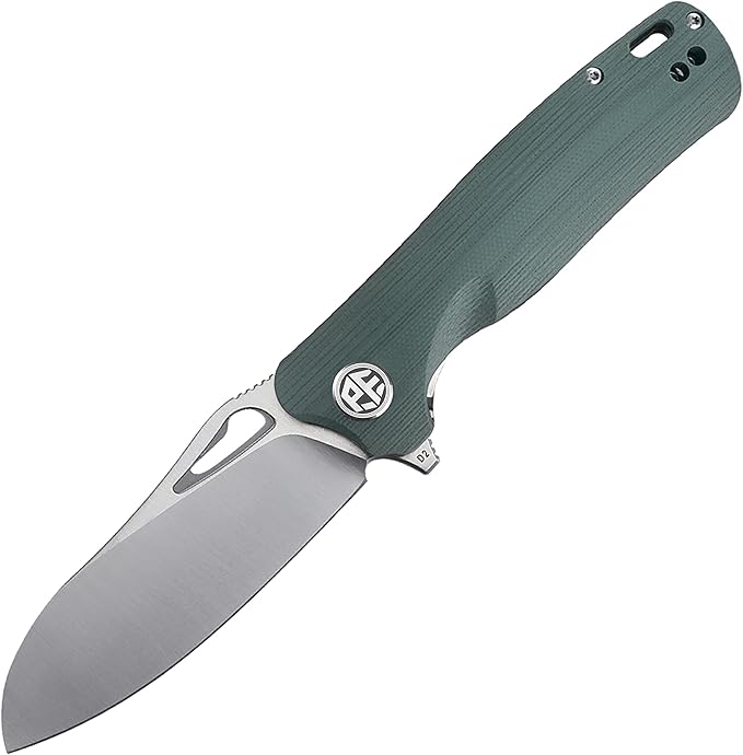 Petrified fish PF868 Bunta3.35 D2 Satin Blade146g G10 Handle Flipper Folding knife (Green G10)