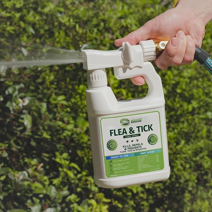 Mosquito Magician Flea and Tick Yard Spray with Hose End Sprayer – Mosquito &amp Tick Killer and Repellent Flea Treatment &amp Outdoor Bug Control for Lawn Garden &amp Backyard – Mint Scent 32 O