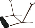 Sunnydaze Brazilian Portable Steel Hammock Stand for Outside with Carrying Case - 400-Pound Capacity Hammock Frame - Bronze Finish