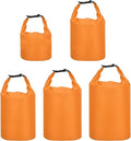 PATIKIL Waterproof Dry Bags 5 Pack Portable Dry Sack Roll Top Bag Lightweight Dry Storage Bag for Gym Kayaking Hiking Swimming Camping Orange (1.5L 2.5L 3.5L 4.5L 6L)
