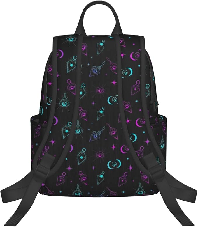 gothic trippy purple sun moon magic alchemical cosmic witch witchy Backpack Lightweight Backpack for College Travel Work for Men and Women