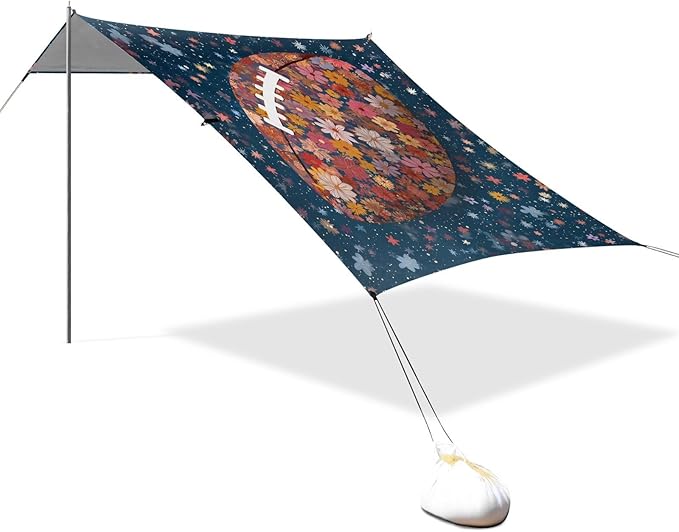 ALAZA Flower Football Beach Tent Sun Shelter Portable Canopy Sunshade for Outdoor Camping Picnics Backyard Fun 10x9 ft