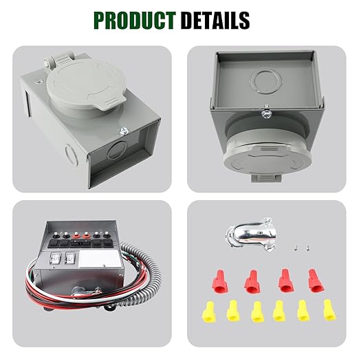 31406CWK 30 Amp 6-Circuit Pro/Tran Transfer Switch Kit Fit for for Generators (7500 Watts) Steel Plug-in Blade Terminal Gray