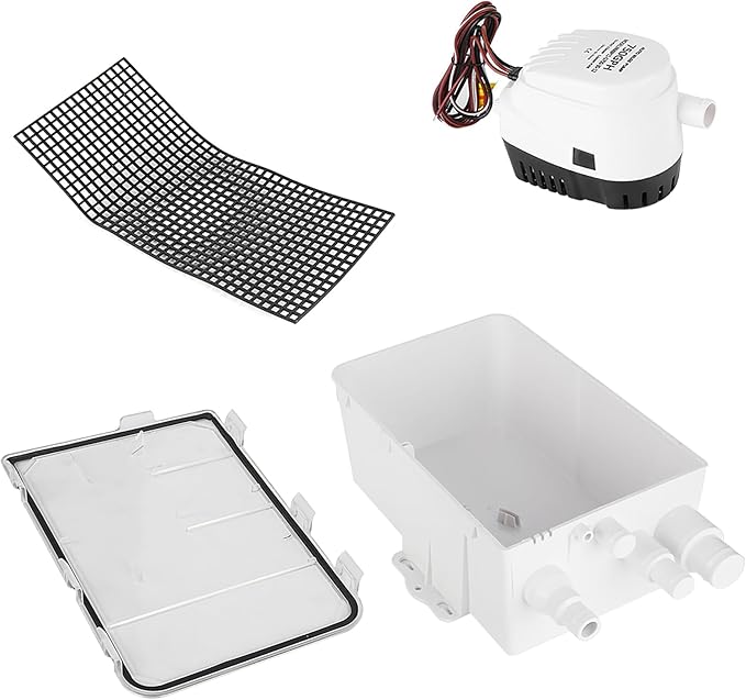 750GPH Portable Bath Shower Water Pump with Auto Float Mechanism Immersible Bilge Pump for Outdoor Camping Sink Drainage