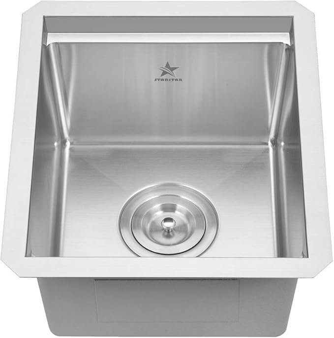 STARSTAR Workstation Ledge Undermount Single Bowl 304 Stainless Steel Kitchen Sink With Grid Cutting Board (14 x 18)