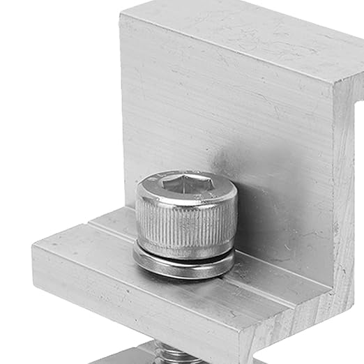 10PCS Solar Panel Mounting Brackets Universal Aluminum Kit for RV Boat Roof Rail Adjustable Mid End Clamps with Grounding Hardware (30mm)