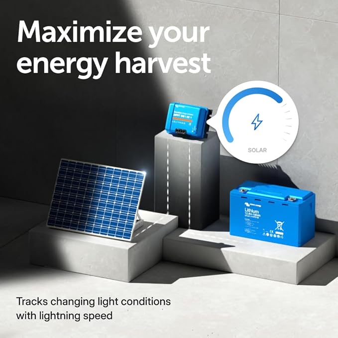 Victron Energy SmartSolar MPPT Solar Charge Controller (Bluetooth) - Charge Controllers for Solar Panels - 150V 45 amp 12/24/36/48-Volt