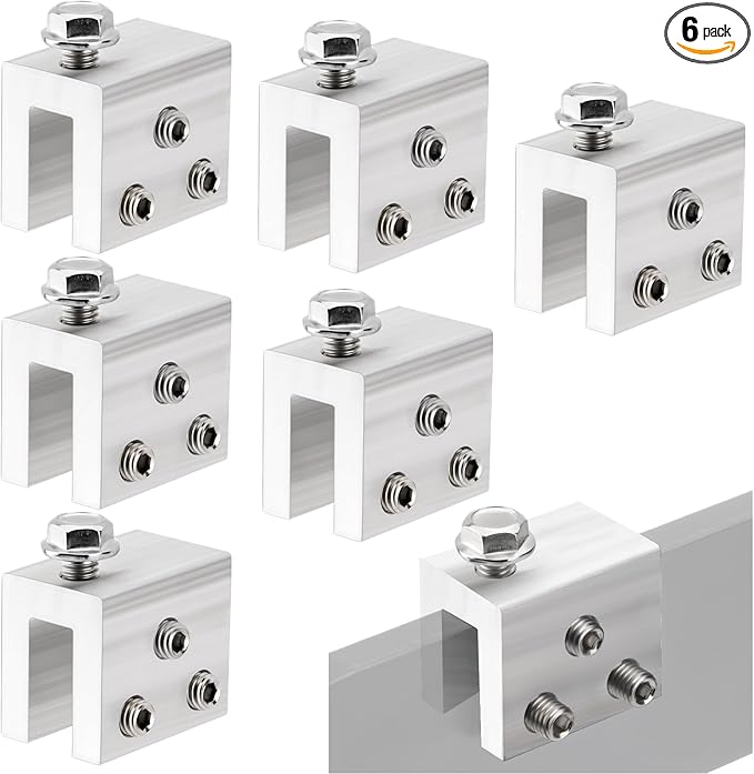 6PCS Standing Seam Roof Clamps Metal Roof Fixing Clamps Racking Bracket for Solar Panel Module Installation Starlink Base Heat Cable and Snow Guard Attachment