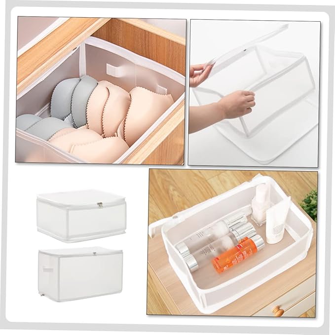 Cabilock 2pcs Cute Storage Box Lids Multi-function Underbed Organizer for Dormitory Camping Apartment
