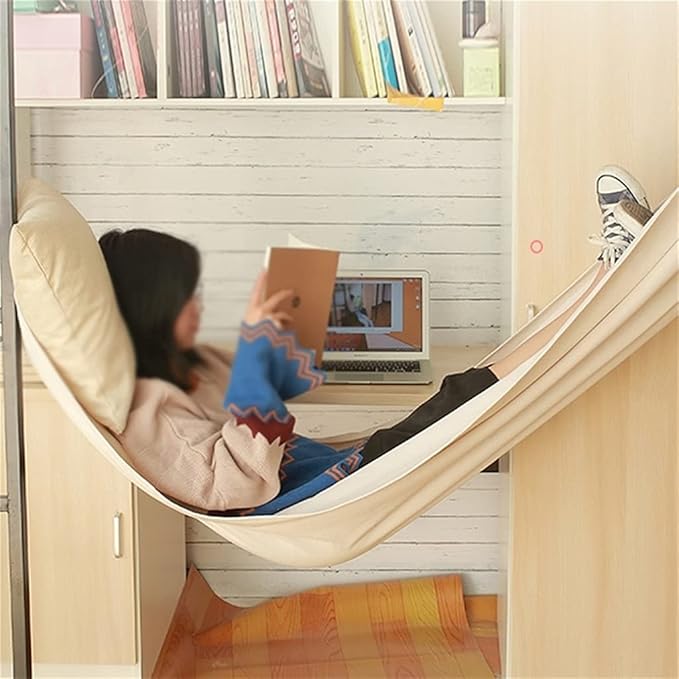 Portable Hammock Portable Double Hammock Rollover Prevention Yard Garden Backyard Canvas Fabric Hammocks Hanging Swing Bed for Backpacking Beach (Color : Brown Size : 200 * 100cm)