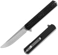 Folding Pocket Knife 3.19” 14C28N Steel Blade G10 Handle Praxis Small Flipper Liner Lock EDC Folding Knife Sharp Survival Camping Hiking Hunting Tactical Knives for Men (Black)