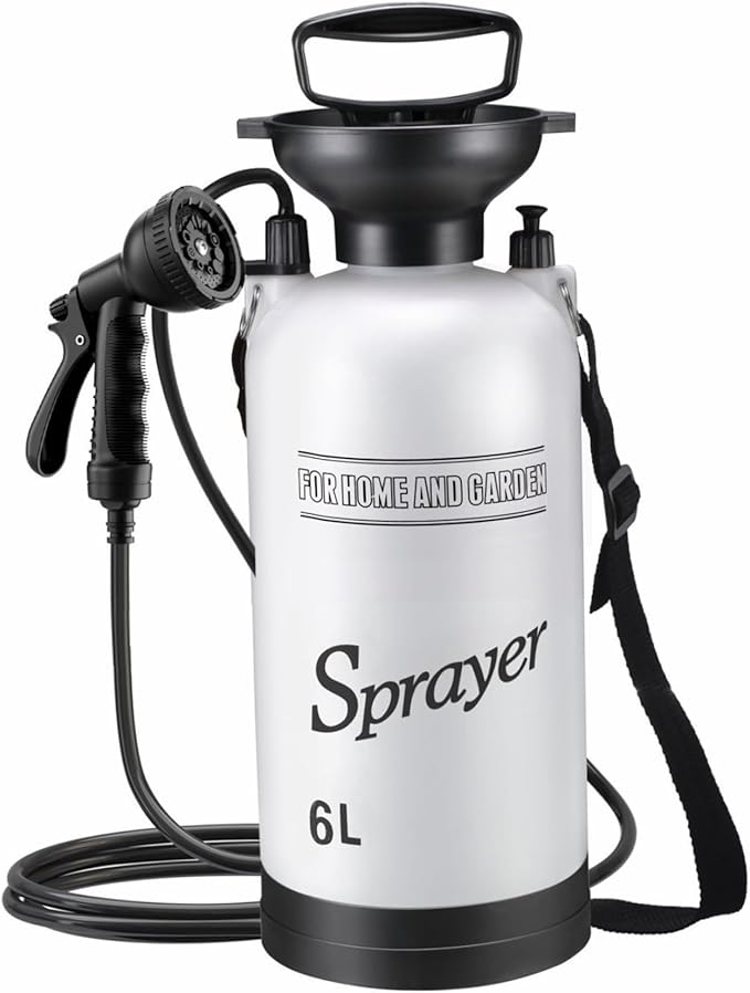 Portable Camping Shower 6L Portable Shower with 10 Modes Sprayer Head and 9.84ft Hose for Garden Picnic Hiking Beach Car Cleaning Camping
