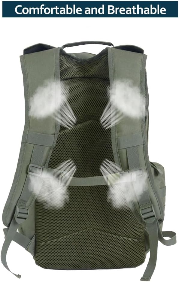 45L Waterproof Fishing Hunting Backpack Outdoor Military Rucksacks Tactical Sports Camping Hiking Trekking Bags (Green)