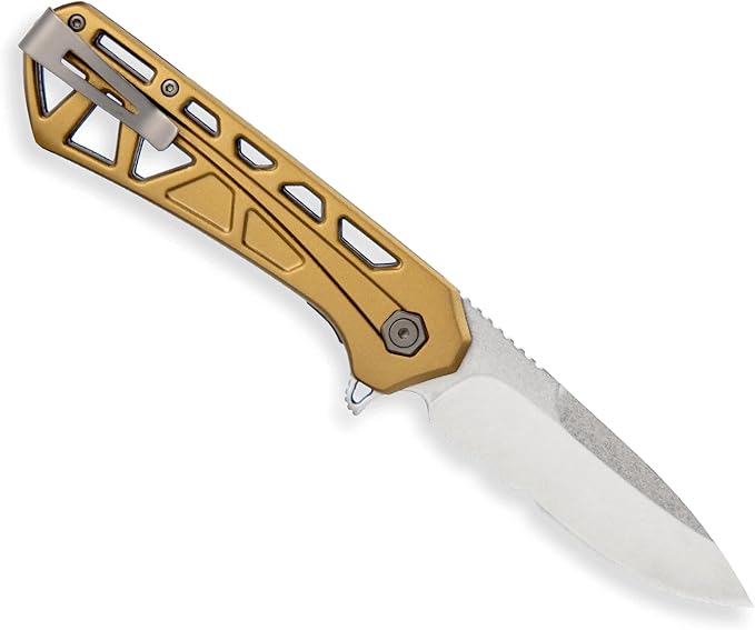 Buck Knives 812 Trace Folding EDC Knife 3.23” Pocket Knife Blade Aluminum Handle 7Cr17MoV Steel Drop Point Folding Blade Bronze 3.95 oz