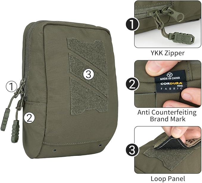 Tactical Utility Pouch Multi-Purpose MOLLE Pouch Tactical Small EDC Waist Pouch Multi-Tool Organizer for Tactical Backpack 500D Nylon