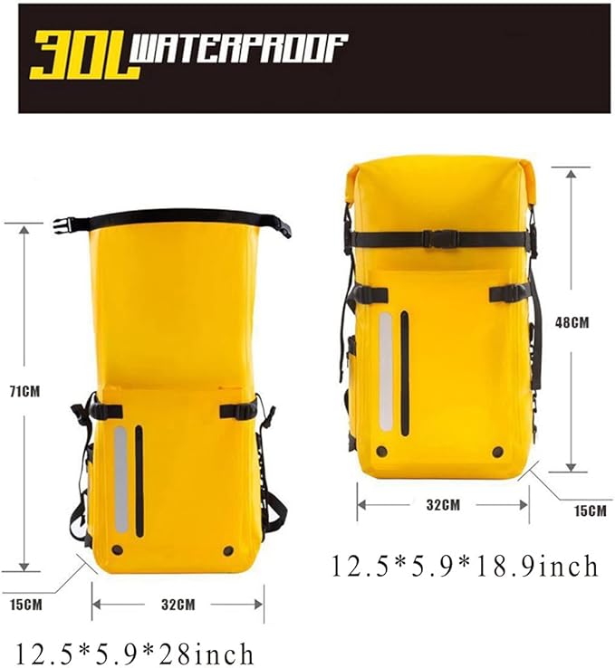 Floating Waterproof Dry Bag 30L Roll Top Sack Keeps Gear Dry for Kayaking Rafting Boating Swimming Camping Hiking Beach Fishing