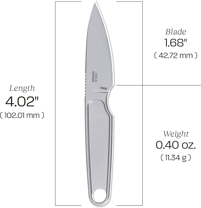CRKT HangTi Everyday Carry EDC Fixed Blade Knife: Titanium Plain Edge Blade Kydex Sheath 7066