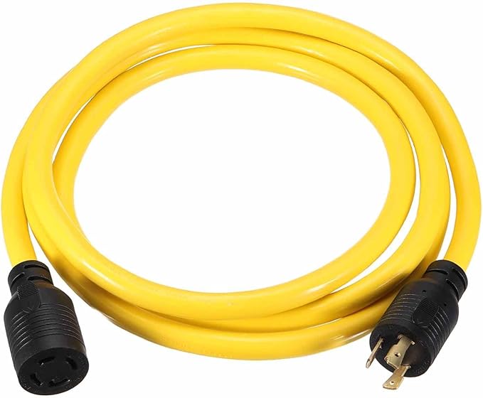 MECCANIXITY 10ft NEMA L5-30P to L14-30R RV Marine Generator Transfer Switch Adapter Cord 30A Generator Extension Cord L5-30P Male to 30A Marine Shore Power L14-30R Female 125V/250V