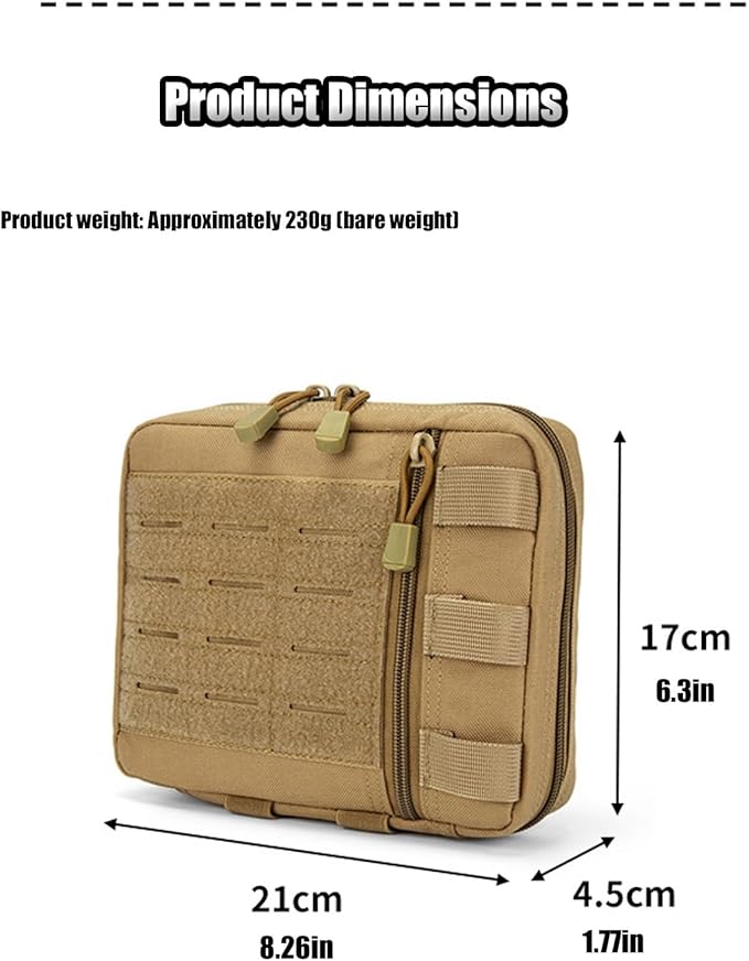 Tactical IFAK Micro Trauma Pouch Utility Laser Cut EDC Molle Tool Pouch Bag Horizontal Modular for Outdoor Activities