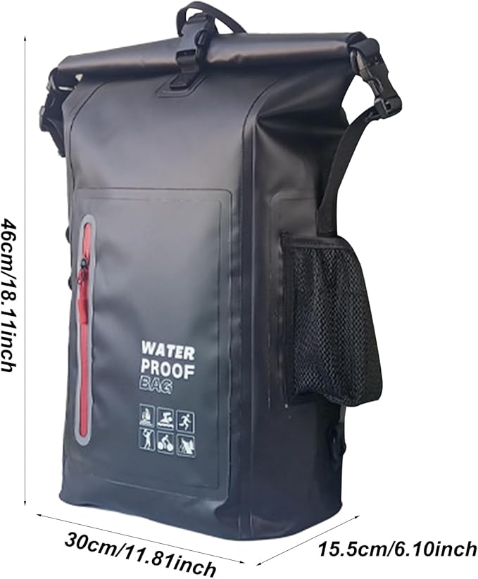 Dry Bags Comfortable Versatile for Outdoor Waterproof Dry Bag - Roll Top Waterproof Backpack Sack Dry Bag for Kayaking Beach Rafting (black)