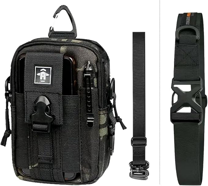 Outdoor Sports Men's Fanny Pack Multifunctional Shoulder Crossbody Work Site Bag Wear-Resistant Waterproof 7 Inch Cell Phone Bag Tactical Tool Bag Hunting Bag