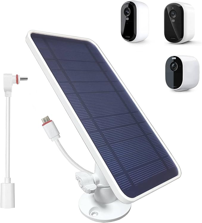 DIANMU Solar Panel for Arlo Essential 2K/2K XL (All 1st/2nd/3rd Gen) and Essential/XL Spotlight Cameras with 13FT Weatherproof Cable &amp Aluminum Alloy Mount (1 Pack)