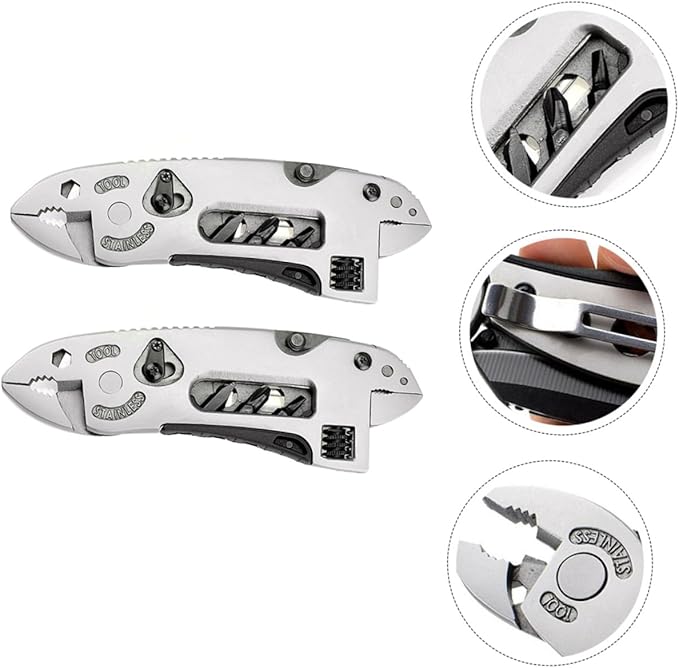 NUOBESTY 2Pcs Multi Tool Pliers Portable Outdoor Camping Wrench Screwdriver Wire Cutter Lightweight Compact for Hiking Climbing and Everyday Use