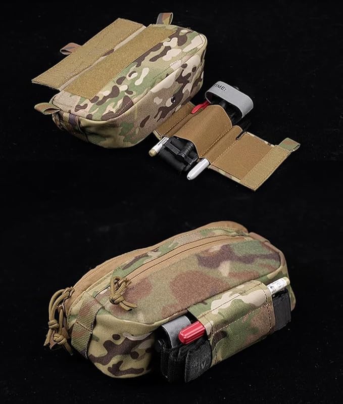 Dual Purpose Airsoft Drop Pouch Tactical Plate Hanger Fanny Bag Abdominal Dangler Hunting Vest(BK)