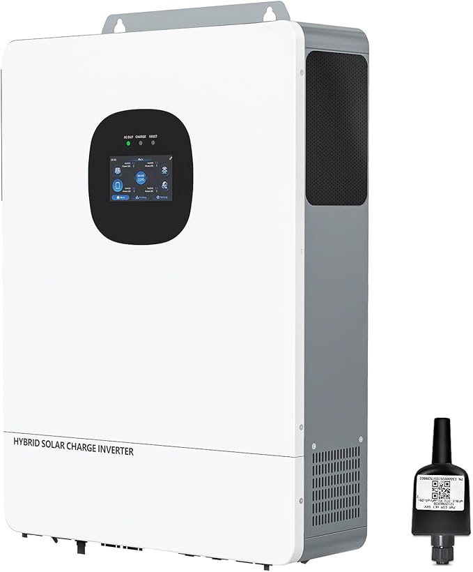 10000W 48V All-in-One Solar Hybrid Inverter UL 20KW Peak Pure Sine Wave 48V DC 120V/240V Single&ampSplit-Phase Dual MPPT 6 Parallel Battery-Free UPS WiFi Lead-Acid/Lithium Off-Grid Home &amp