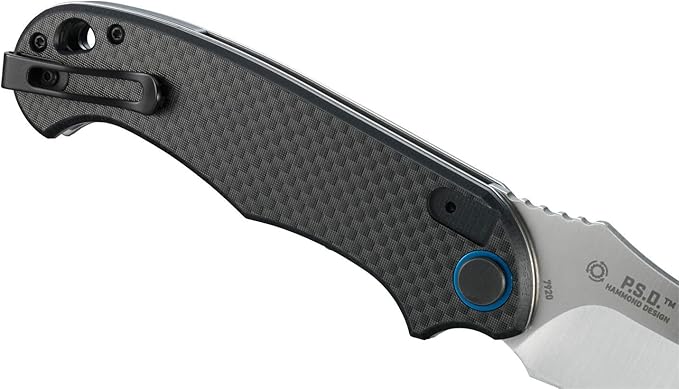 CRKT P.S.D. (Particle. Separation. Device.) Assisted Folding Knife with Liner Lock: 1.4116 Plain Edge Blade Carbon Fiber w/G10 Base Handle Reversible Pocket Clip 7920