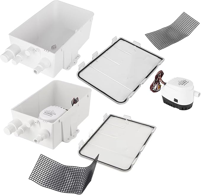 750GPH Portable Bath Shower Water Pump with Auto Float Mechanism Immersible Bilge Pump for Outdoor Camping Sink Drainage