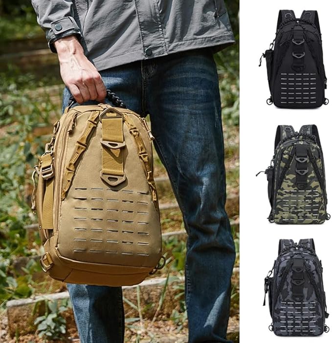 Outdoor Sports Pack Hiking Bag Rucksack Knapsack Combat Camouflage Tactical Backpack- Black CP