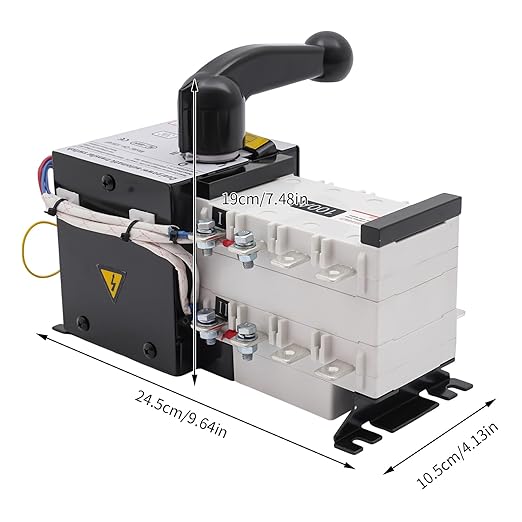Dual Power Automatic Transfer Switch 63A 2P/4P 110V Generator Changeover Switch Tool Electronic Power Circuit Breaker Controller 50HZ/60HZ (4P/100A Black)