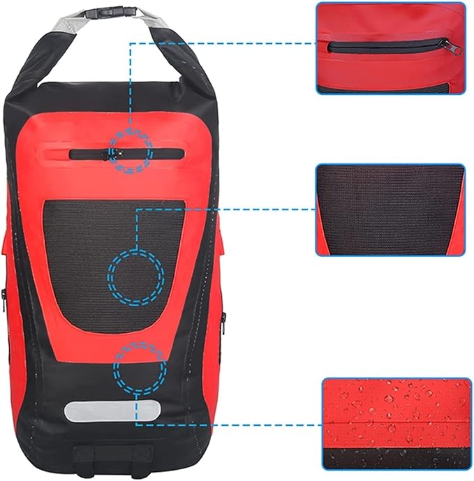 Floating Waterproof Drying Bag (25L) Roll-top Drying Bag Lightweight Dry Storage Bag Waterproof Dry Bag for Traveling (Color : Pink)