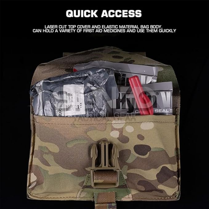 Outdoor Tactical MOLLE IFAK Pouch/Medical First Aid Kit/Quick Release Elastic Adjustable EMT Bag For Hunting Airsoft Camping Biking Hiking