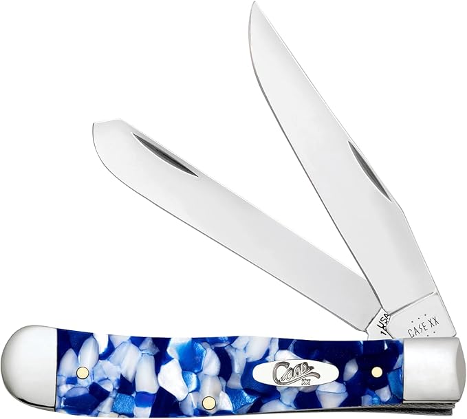 Case XX Pocket Knife TRAPPER - BLUE CRACKLE KIRINITE® Item #50720-10254 SS - Length Closed: 4 1/8Inches
