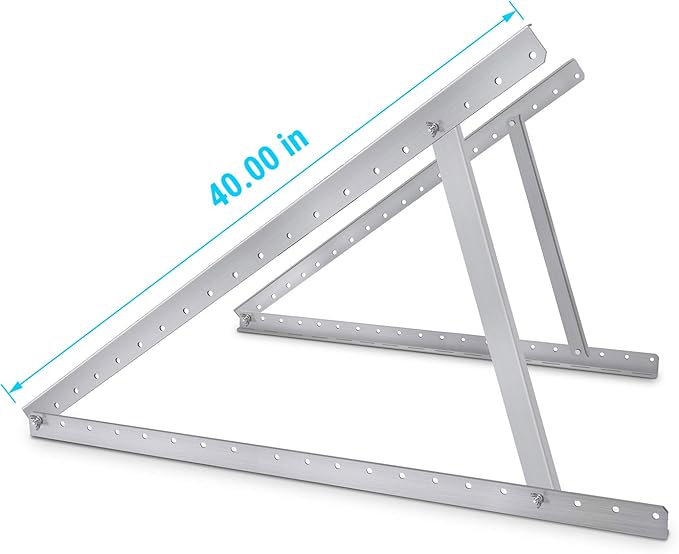 Newpowa Adjustable Solar Panel Tilt Mount Brackets Folding Tilt Legs Compatible with 100 180 200 220 360Watt Panels for RV Roof Off-Grid (40inch Width)