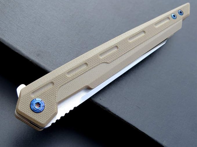 Eafengrow EF948 Folding Knife D2 Steel Blade + G10 Handle camping Knife Outdoor EDC Tool Knives (Desert)
