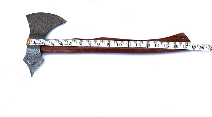 HANDMADE DAMASCUS AXE Tomahawk Axe WOODEN HANDLE WITH LEATHER SHEATH
