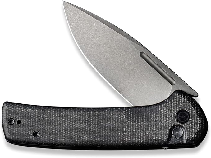 CIVIVI Pocket Knife for EDC Conspirator Button Lock Folding Knife 3.48 Nitro-V Blade Black Micarta Handle C21006-1