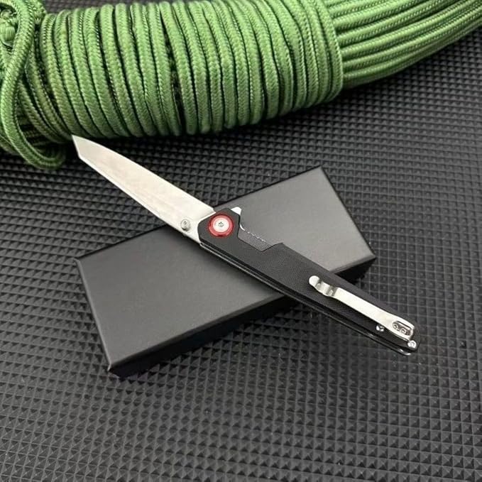 7.99-inch Lightweight Folding Knife 440B Steel Blade G10 Handle EDC Outdoor Camping Fishing Knife Adventure Survival Tool Men's Gift