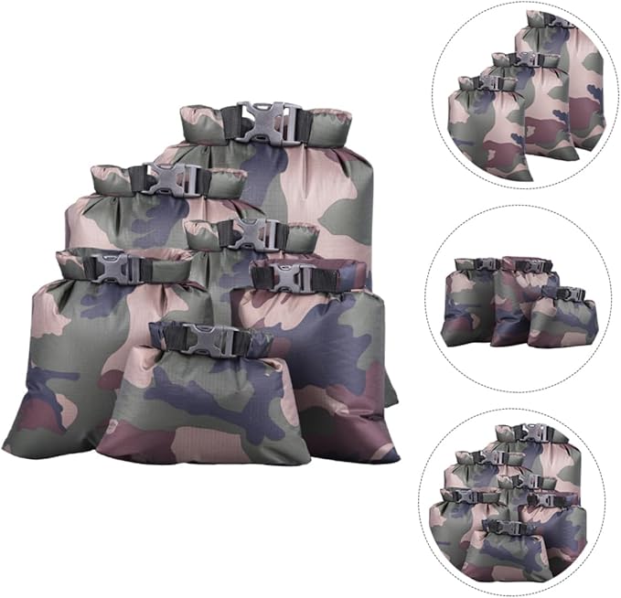 KOMBIUDA 6pcs Moisture Storage Bag Gear Bag for Camping Boating Canoeing Water-resistant Glue and Fasteners