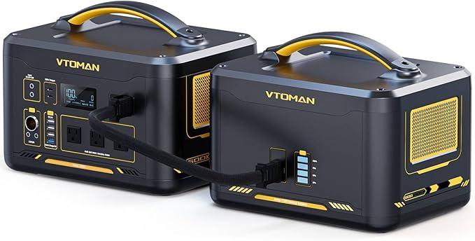 VTOMAN 2376Wh Portable Power Station Jump 1500X Solar Generator with Extra Battery 3000W Peak Durable LiFePO4 (LFP) Battery Station with 1500W AC Outlets PD 100W for Home Backup &amp RV/Van Campin
