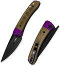Kizer Mini Momo EDC Pocket Knife 3.2” Nitro V Blade Pocket Folding Knife with Aluminum+PEI Handle Front Flipper EDC knife with Pocket Clip for Men Women Camping Hunting Survival Knives V3663A1