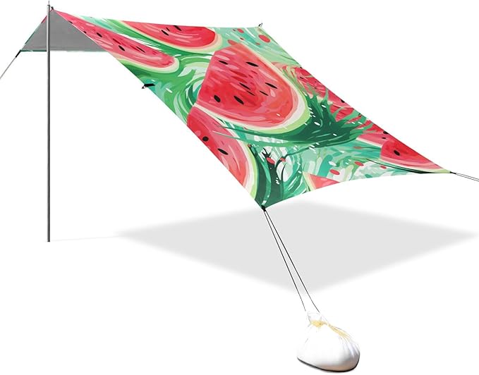 ALAZA Stylized Watermelons Beach Tent Sun Shelter Portable Canopy Sunshade for Outdoor Camping Picnics Backyard Fun 10x9 ft