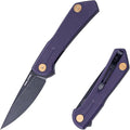 Real Steel VALORE liner lock flipper Pocket Knife - Nitro-V Steel ball bearing  G10 HandleTwo-Bolt Design Language of Poltergeist Works - Perfect for Camping Hiking EDC Cutting Tasks (Pruple G10/